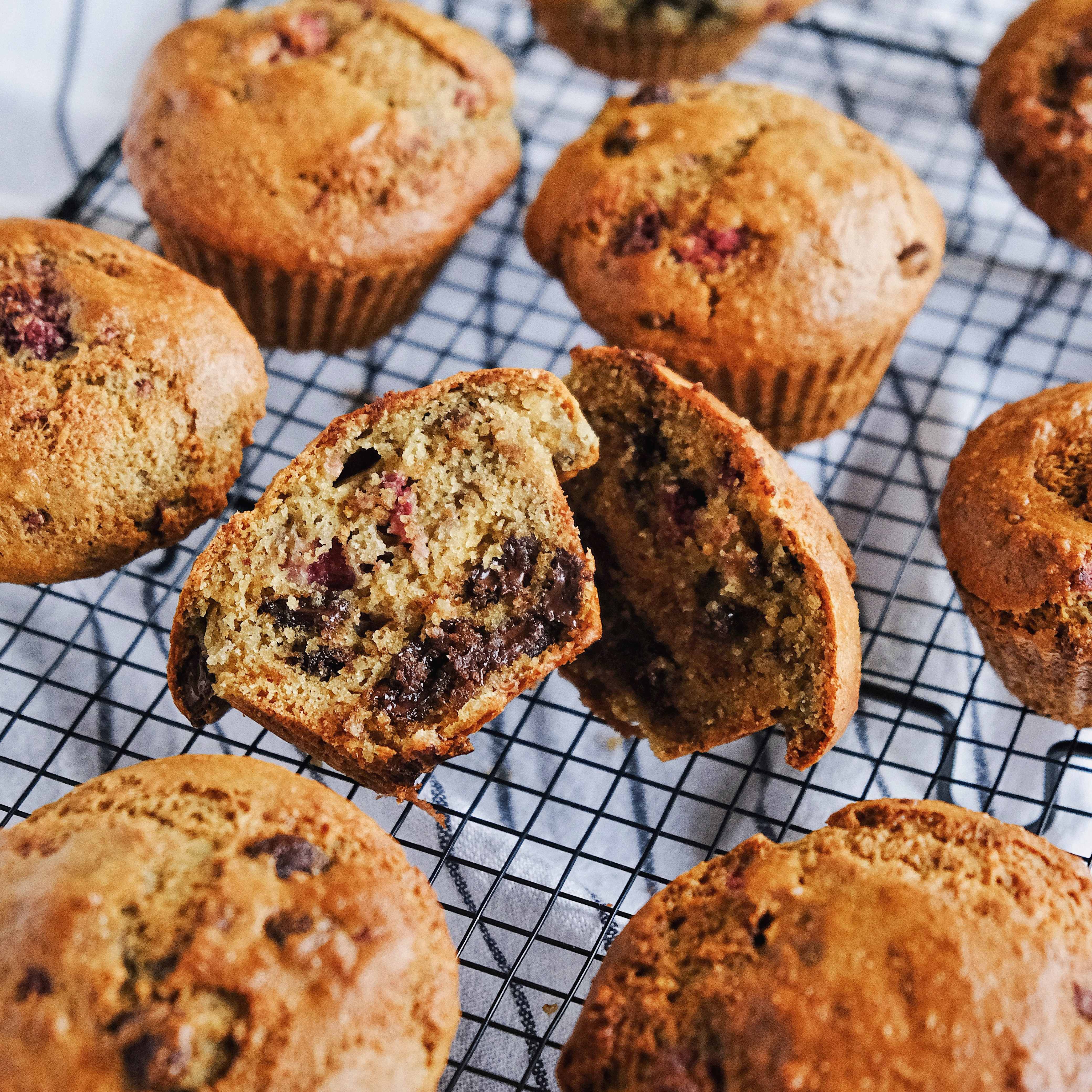 Raspberry & Choc Chip Muffins recipe