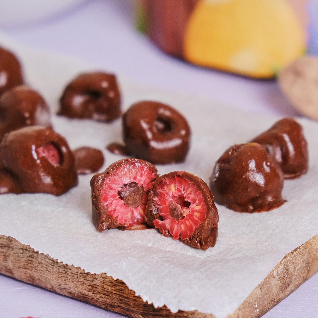 Chocolate-covered raspberries